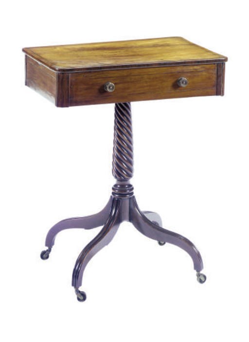 A REGENCY BRASS-INLAID, ROSEWOOD AND SIMULATED ROSEWOOD SIDE TABLE,