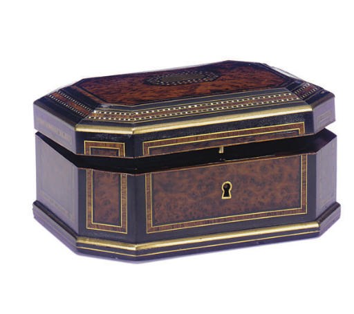 A VICTORIAN THUYAWOOD, MOTHER-OF-PEARL AND CROSSBANDED BOX,
