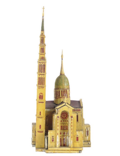 A PAINTED WOOD REPLICA OF THE SHRINE OF THE IMMACULATE CONCEPTION,