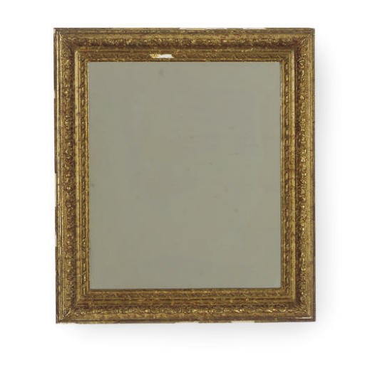A GILTWOOD WALL MIRROR,