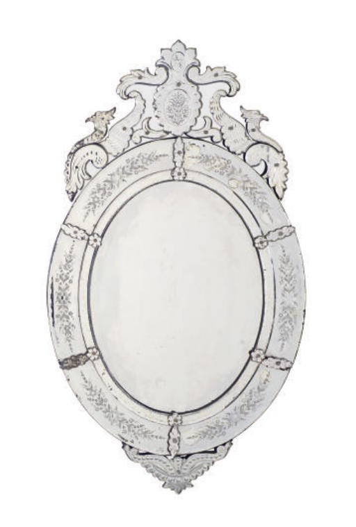 A VENETIAN GLASS WALL MIRROR