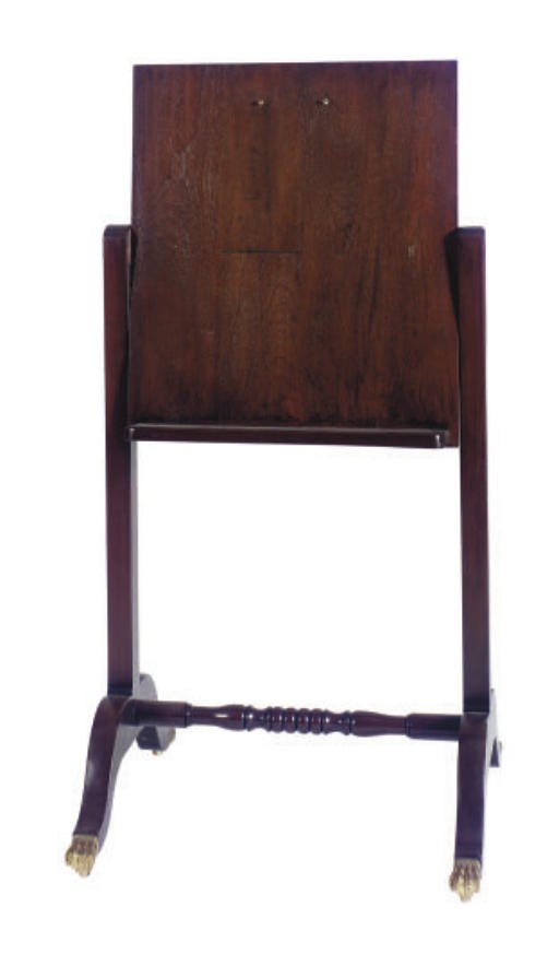 A CHEVAL-FORM MAHOGANY EASEL,