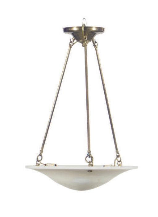 AN ALABASTER HANGING LIGHT,