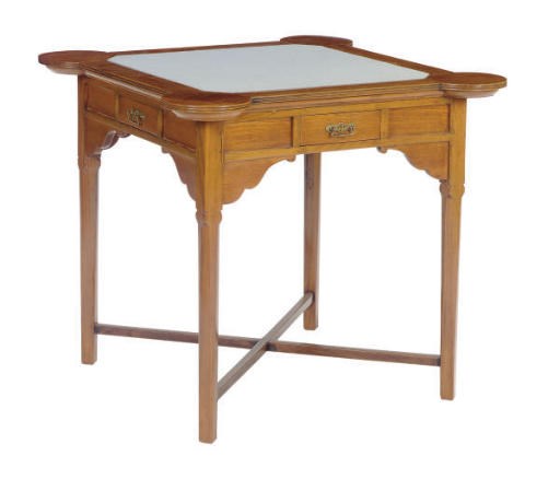 A MAHOGANY CARD TABLE,