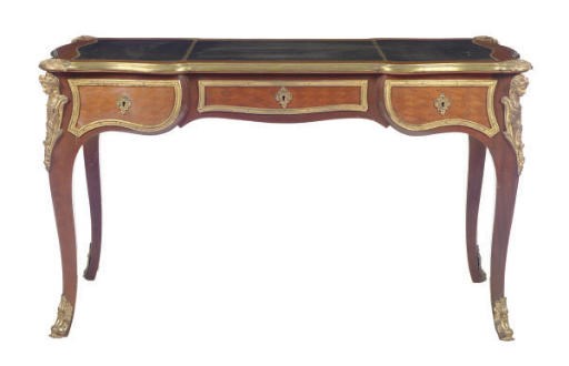 A GILT-METAL MOUNTED MAHOGANY BUREAU PLAT,