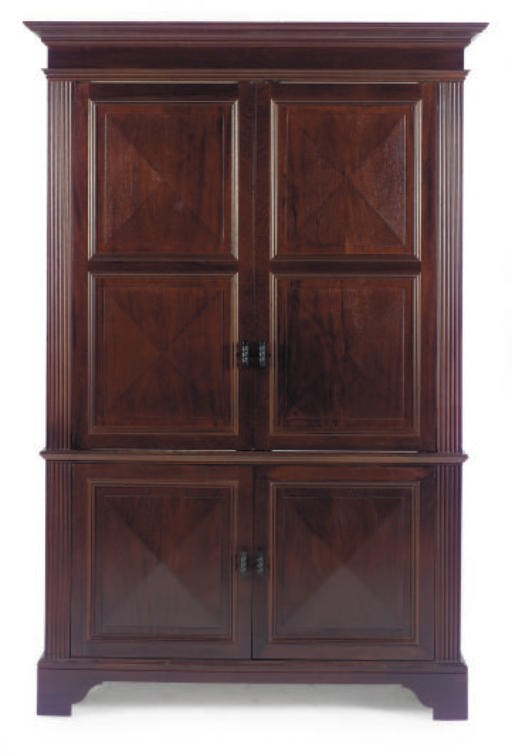 A LINEN PRESS-FORM CABINET-ON-CHEST,