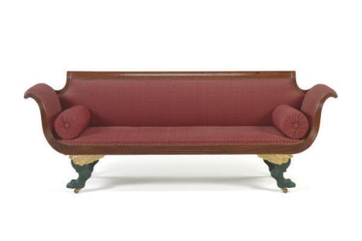AN AMERICAN CLASSICAL MAHOGANY SOFA,
