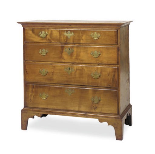 AN AMERICAN MAPLE CHEST OF DRAWERS,