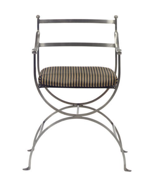A STEEL ARMCHAIR,
