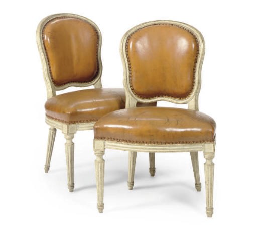 A PAIR OF LOUIS XVI PAINTED CHAFFEUSES,