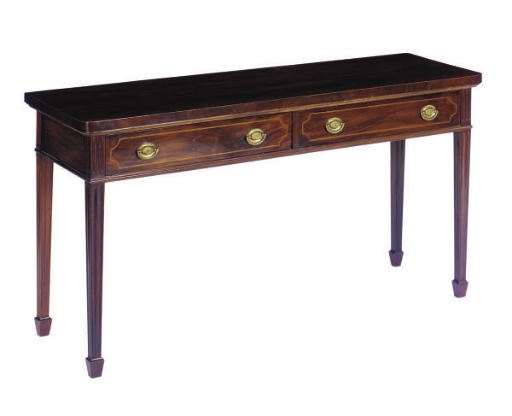 A GEORGE III MAHOGANY SIDE TABLE,