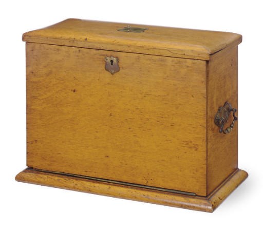 A VICTORIAN OAK TRAVELING WRITING COMPANION,