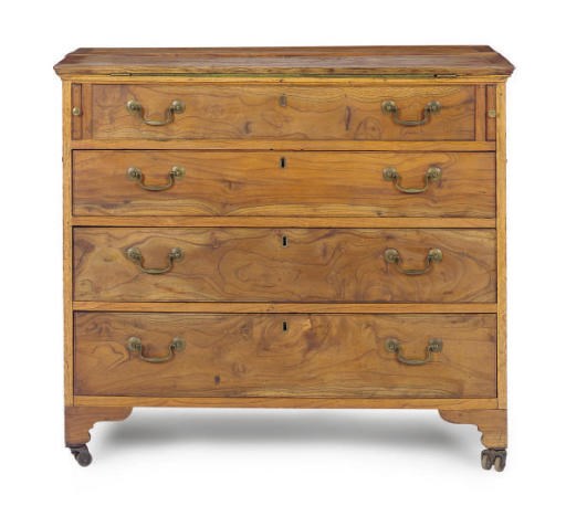 A CHINESE EXPORT HARDWOOD METAMORPHIC SECRETARY-CHEST,