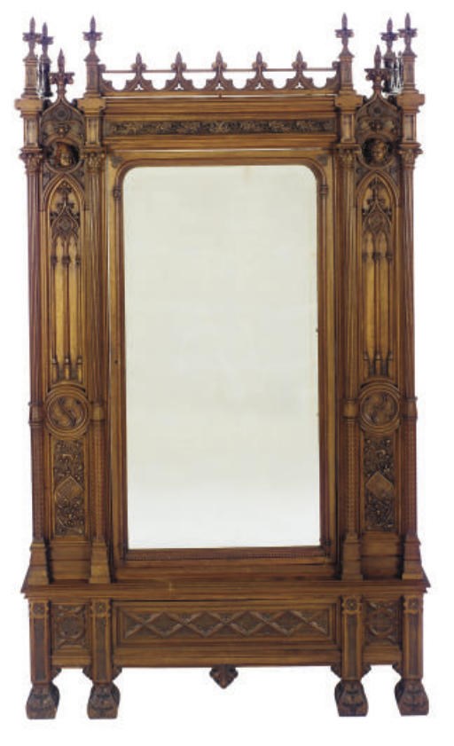 A VICTORIAN WALNUT ARMOIRE,