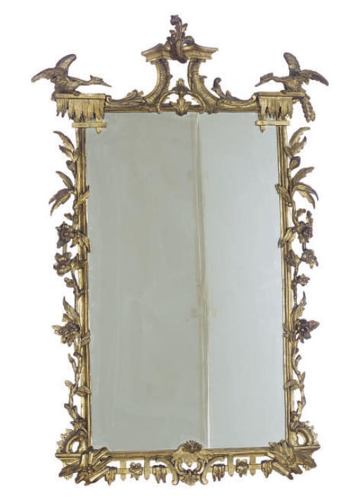 A VICTORIAN GILTWOOD WALL MIRROR,