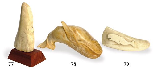 An early 20th century whale's tooth with a whale in relief**
