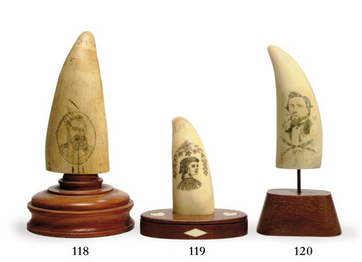 A 19th century scrimshaw whale tooth portrait of a young woman**
