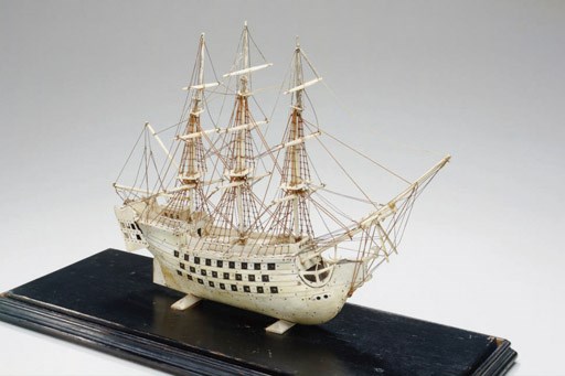 A Primitive Bone Model Of A 3rd Rate Ship**