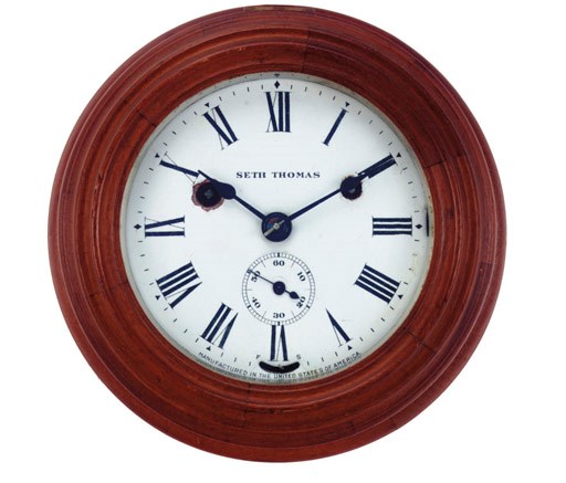 A late 19th century Ship's Strike bulkhead clock