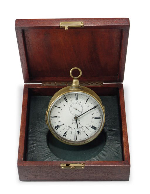 A large 19th century deck watch for both the watch and dog watch
