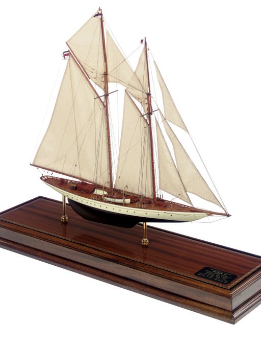 model of the racing schooner Meteor IV