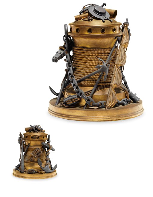 A late 19th century American humidor in the form of a capstan