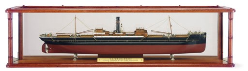 A 19th century English mirror backed builder's model of the S.S. Pearlmoor