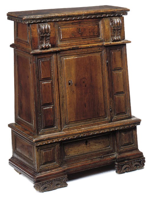A NORTH ITALIAN WALNUT SIDE CABINET