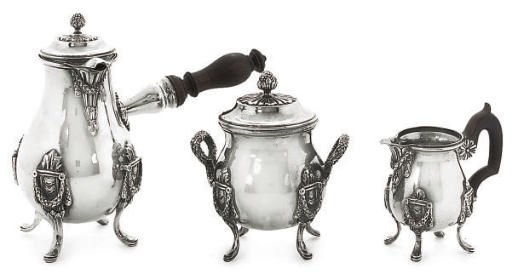 A FRENCH SILVER BACHELOR-SIZE 3-PIECE COFFEE SET,