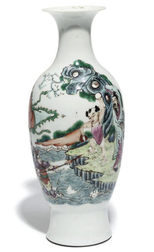 A Chinese famille rose vase