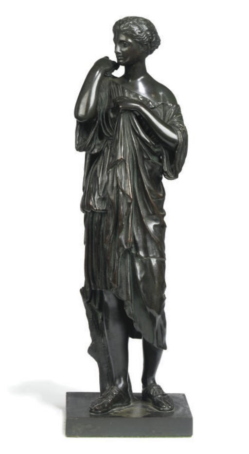 A BRONZE FIGURE OF DIANA DE GABIES