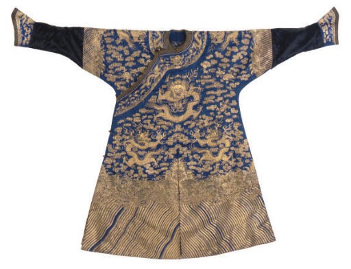 A CHIFU COURT ROBE OF BLUE SILK, 19TH CENTURY