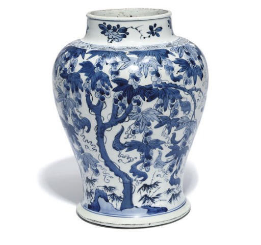 A Chinese blue and white jar