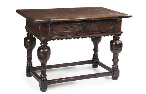 A FLEMISH OAK TABLE