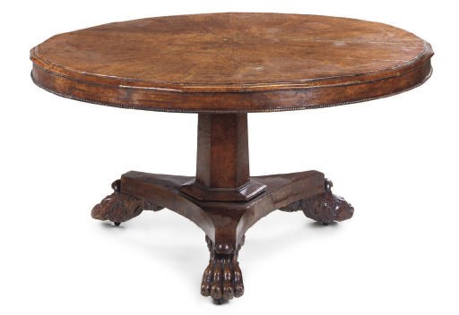 A GEORGE IV OAK CENTRE TABLE
