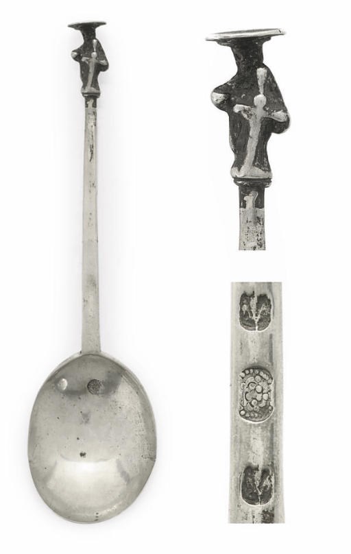A CHARLES I UNASCRIBED PROVINCIAL SILVER APOSTLE SPOON, ST.PAUL,