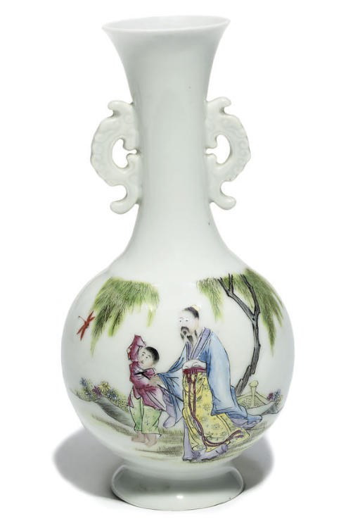 A Chinese famille rose vase