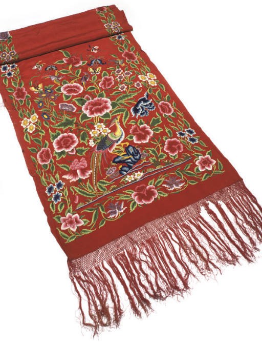 THREE CANTON SHAWLS