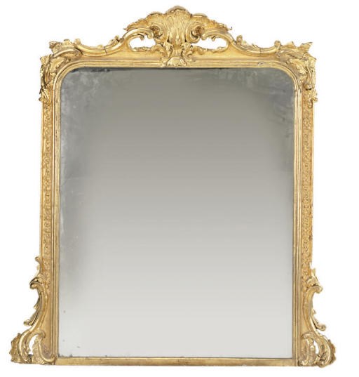 A VICTORIAN GILTWOOD OVERMANTEL MIRROR