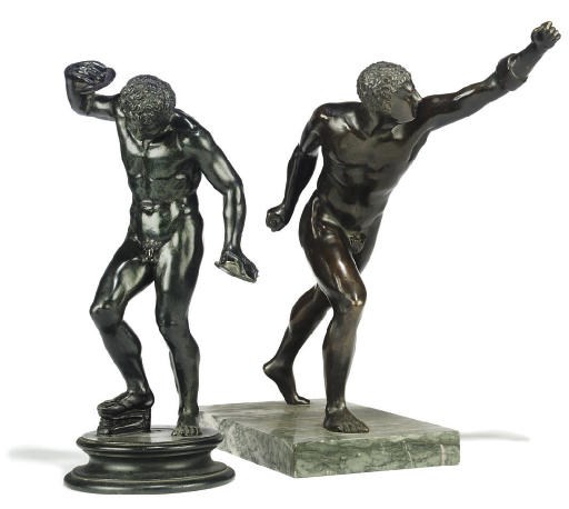 AN ITALIAN BRONZE OF THE BORGHESE GLADIATOR
