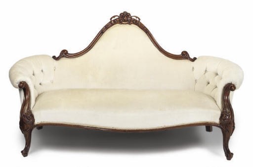 A VICTORIAN WALNUT SOFA