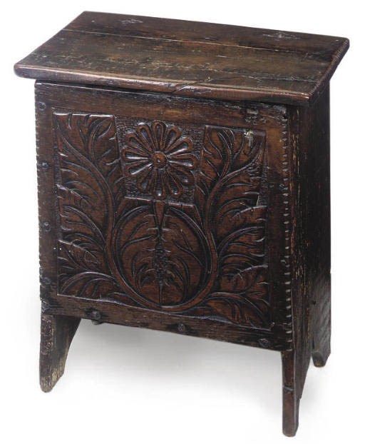 AN OAK CHEST
