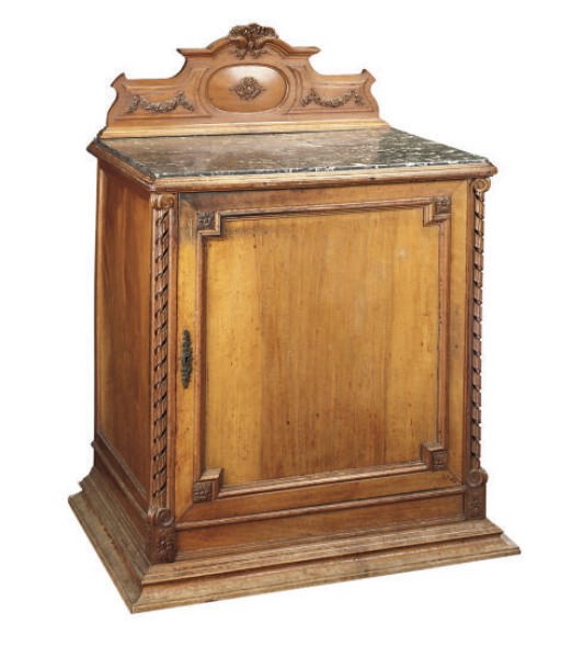 A FRENCH BEECH SIDE CABINET