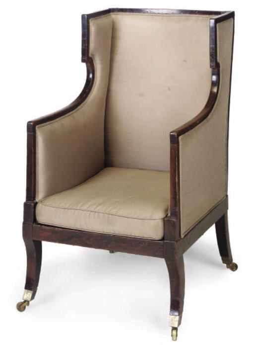 A REGENCY BEECH WING BACK BERGERE