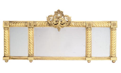 A WILLIAM IV GILTWOOD OVERMANTEL MIRROR