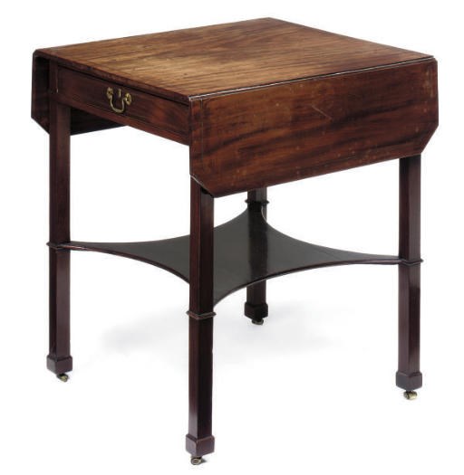 A GEORGE III BRASS INLAID MAHOGANY PEMBROKE TABLE