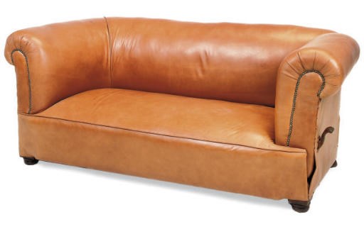 A LATE VICTORIAN LEATHER DROP END CHESTERFIELD SOFA