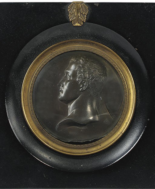 AN ITALIAN BRONZED METAL PROFILE RELIEF OF ANTONIO CANOVA