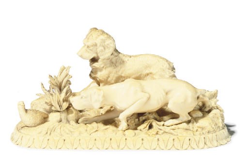 A FRENCH IVORY GROUP ENTITLED 'CHASSE À LA PERDRIX'