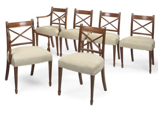 A SET OF SIX REGENCY DINING CHAIRS